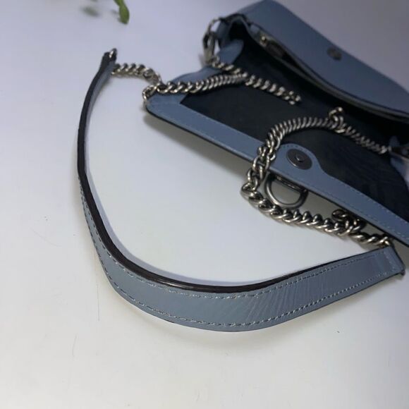 Rebecca Minkoff Leather Shoulder Bag Crossbody Slate Blue Small - Picture 9 of 9